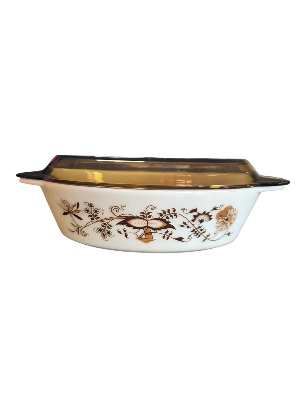 Pyrex Vintage English Chelsea Pattern Casserole Dish With Lid